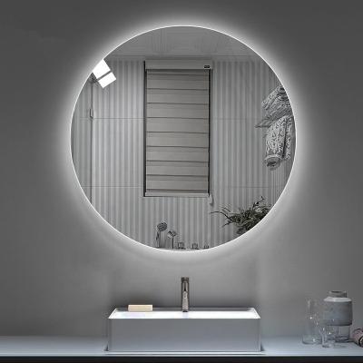 China Factory Supply Illuminated Round Shape Frameless Wall Mounted Mirror With Led Lights Bathroom Mirror For Hotel Bedro OM Living Room for sale