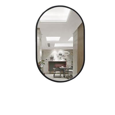 China Zen 50*70cm Large Track 90*120 Aluminum Alloy Metal Asian Oval Frame Mirror Aluminum Mirror for sale