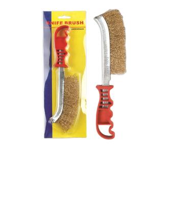 China Red Color Cleaning Plastic Wire Brushes Set Handle Steel Wire Brush Cleaning Brush for sale