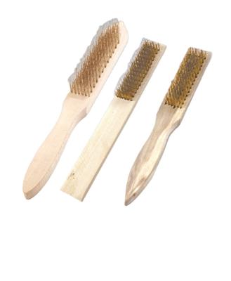 China Cleaning Brushes High Quality Galvanized Stainless Steel Brass Wire Cleaning Brush With Wooden Handle In Brush for sale