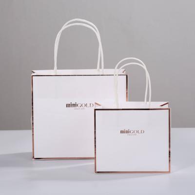 China Recyclable Custom Paper Shopping Shopping Bags With Your Own Logo for sale