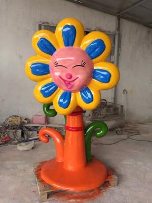 China 10m3 / h Yellow Sunflower Smile Face Spray  Water Park For Children for sale