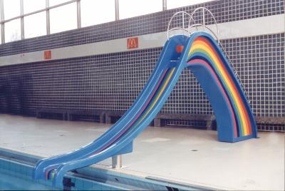 China Kinderkleine Wasserrutsche-Innenswimmingpool-Blau-Regenbogen zu verkaufen