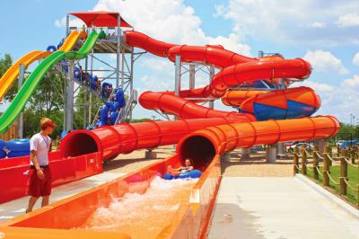 China Outdoor Installations Inground Pool Water Slide With Wild Long Thrill Rides for sale