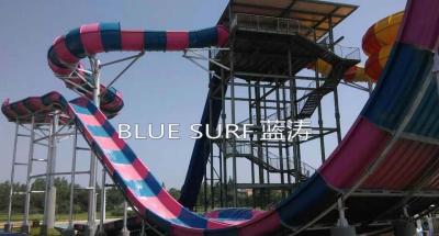 China Fiberglas-Bumerang-große Wasserrutsche für Höhe des Kinderwasser-Spielplatz-19m zu verkaufen