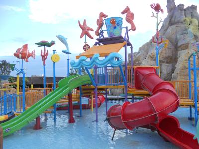 China Comfortable Safe Aqua Park Design With Stainless Steel Fastener / Fiberglass Flume for sale