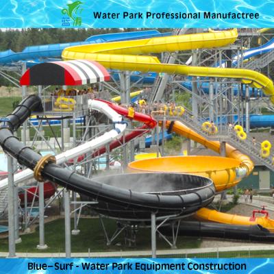 China 15 - 20 Meter Height Fiberglass Water Slides Two Space Bowl For Water Park for sale