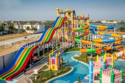 China Cambodia 15,000 M2 Family  Fiberglass Water Slide Water Palyground Water Park Slide for sale