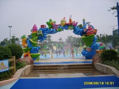 China Water Theme Park Rainbow Water Entrance W6 * H3m Aqua Waterfall for sale