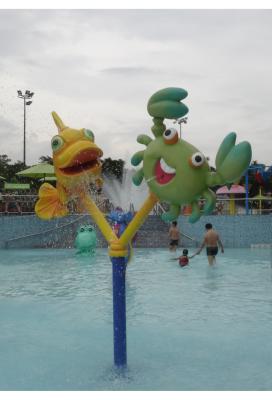 China Krabben-und Fisch-Art-Wasser-Reiter-Spray-Park-Ausrüstungs-Faser-Glas-Wasser-Brunnen für Kindererholung zu verkaufen