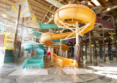 China Indoor Fiber Glass Water Slides , Spiral Open Water Slide For Kid for sale