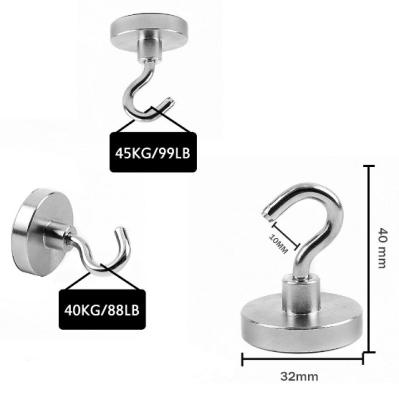 China Industrial Magnet Heavy Duty Strong Magnetic D32 Hooks For Storage And Organization Kitchen Home Accessories for sale