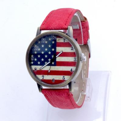 China Simple Round Sport Men's Automatic Date 7 Colors Fashion USA Watches, 2020 Unite States America Flag Style Hand Watch for sale