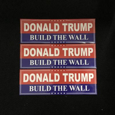 China Donald Build The Wall Car Waterproof Bumper Sticker, Reflective USA Mexico Wall Truck Stickers for sale