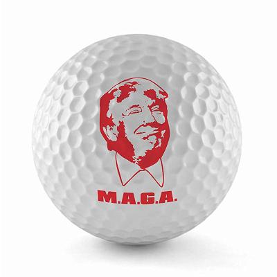 China 2020 Outdoor Custom Practice Trump White Golf Balls , MAGA Golf Ball for sale