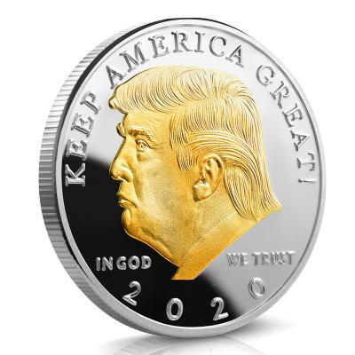 China Europe Donald Trump 2020 Two Tone Gold Plated Silver Plated Commemorative Coins for sale