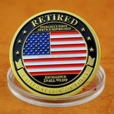 China Europe America Flag United States Air Force Coins , Professional Custom United States Army Gold Metal Souvenir Coin for sale