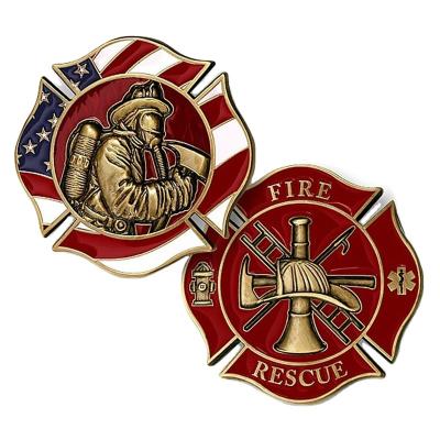 China Europe United Revealed Of America Firefighter Prayer Rescue Design 911 Challenge Coin for sale