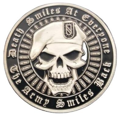 China Death of Europe Smiles at Everyone Coins, ARMY Smiles Challenge Back Antique Silver Coin for sale