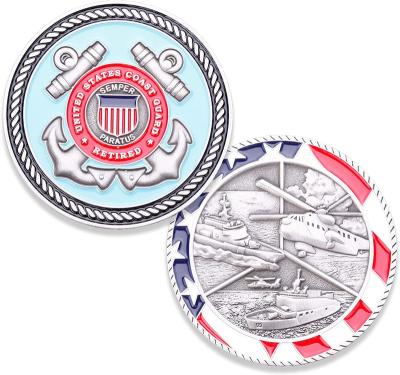 China US Coast Guard C489 Retired Challenge Coin US Coast Guard Retired Challenge Coin Stunning US Coast Guard Military Coin for sale