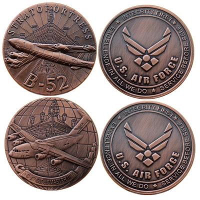 China Bronze Coins of Europe US AIR FORCE B-52 Bomber , C 17 Globemaster III Transport Aircraft Coin for sale