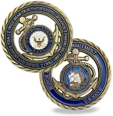 China United States US Navy Coins Honor Courage Pledge Up-to-Date Coin, Coast Guard Custom Plain Cut Indicated Coin for sale