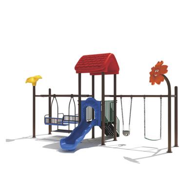 China Hot Sale Modern Metal Frame Swing Game Set With Accessories Plastic Kids Slide Outdoor Playground Multifunctional for sale