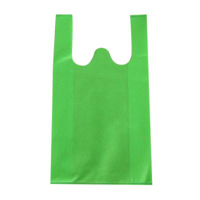 China Fast Delivery E-friendly Nonwoven Fabric Moisture Proof Cut Vest Carry Shopping Bag for sale