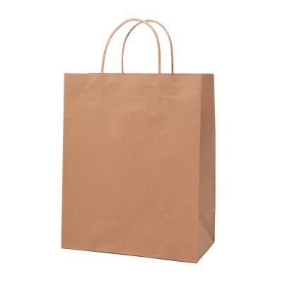 China Eco - Friendly Recycled Brown Kraft Materials Custom Size Natural Paper Bags With Handles for sale