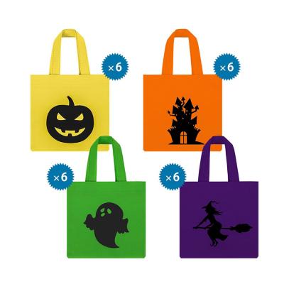 China Custom Handled Logo Halloween Silk Printed Non Woven Fabric Hand Held Shopping Bag for sale