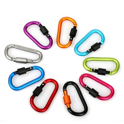 China Outdoor Gear Hiking Camping #8ALUMINUM CARABINER D-TYPE LOCKING BOLD NUT BUCKLE BACKPACK CARABINER HOOK PENDANT OUTDOOR GOOD QUALITY QUICK FASHION for sale