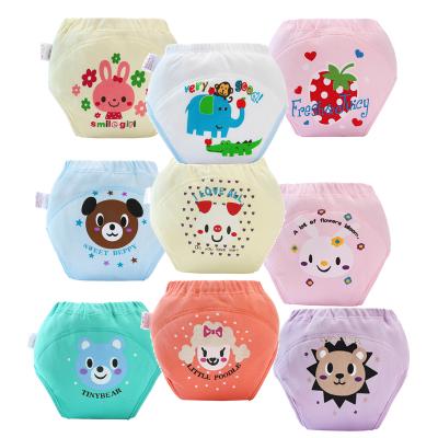 China Newborn Potty Training Toddler Potty Training Pants Cartoon Baby Cloth Pants Plain Weave Training Pants for sale