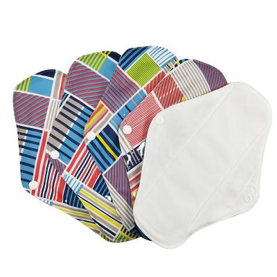 China Super Absorbent Reusable Sanitary Napkin Pads Cloth Printing PUL Cloth Sanitary Pad For Woman for sale