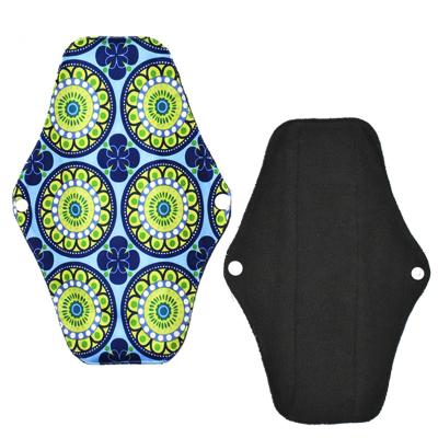 China Super Absorbent Bamboo Charcoal Woman Cloth Waterproof Reusable Washable Menstrual Pads Sanitary Pads for sale