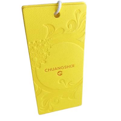 China FSC Viable Custom Design Luxury Black Special Price Tag Paper Hang Tag , Rose Golden Hot Stamping Felt Cloth Material Tags for sale