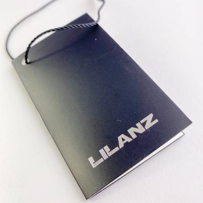 China Viable Luxury Custom Clothing Hang Tag Garment Accessories Brand Logo Printing Blind Emboss Stamping Specialty Paper Texture Swing Tag for sale