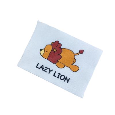 China Eco-friendly Custom Brand Logo Fabric End Fold Soft Cotton Silk Screen Printed Labels For Overcoats for sale