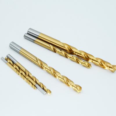 China Metal Drilling Hss M35 Round Metal Twist Drill Bit Shank Titanium Coated Twist Drill Bit for sale