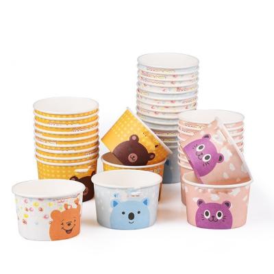 China Wholesale Disposable Eco-Friendly Disposable Paper Ice Cream Cup Ice Cream Paper Cup Freezer Bowl Paper Ice Cream Cup With Lid for sale