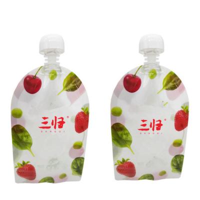 China BIODEGRADABLE custom printed stand up spout bag filling machine pour spout bag aluminum spout pouch for sale