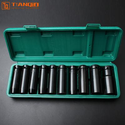 China Auto Repair 10Pcs 8-24Mm 1/2 Inch Drive Garage Adapter Deep Heavy Heavy Metric Hand Tools Impact Socket Wrench Set for sale