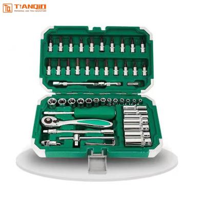 China Auto Repair 53 Pcs Box 1/4 Torque Socket Wrench Auto Repair Tool Kit Crash-Resistant for sale