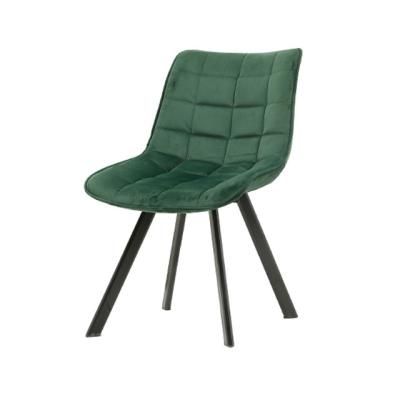 China Leisure Desgin Stretch Modern Velvet Fabric Dining Chair With KD Metal Legs for sale