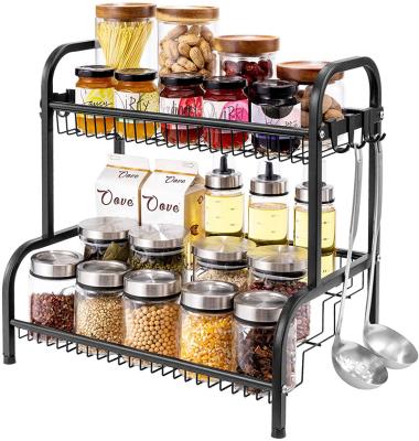 China Multi-Function Viable Stainless Steel Kitchen Organizer Shelves Cabinet Position Spice Rack Seasoning Rack for sale