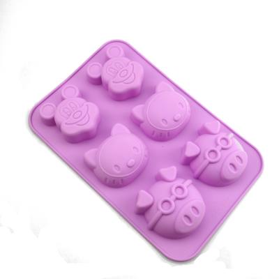 China Best Wholesale Disposable Silicone 3d Diy Silicone Cake Mold Cartoon Home Chocolate Mold for sale