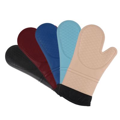 China Durable Lightweight High Temperature Resistant Gloves Kitchen Thickening Silica Gel Microwave Oven Gloves for sale