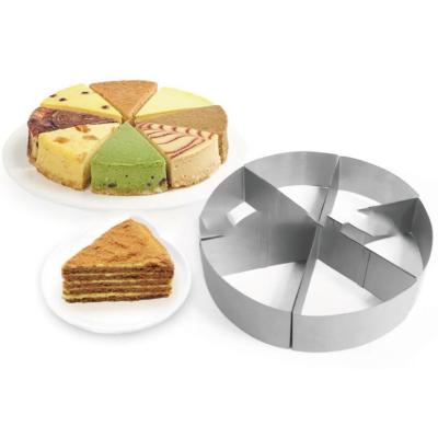 China Viable Hot Sales 6 Pieces Round Baking Mold Cake Ring Mousse Mold Stainless Steel Cake Triangle for sale