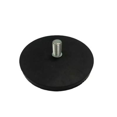 China Industrial Rubber Coated Neodymium Magnet Pot Magnet Rubber Covered Magnet D88mm D66mm With Screw Hole for sale