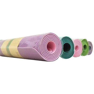 China Custom Tape 6mm 8mm Non Slip Tape Eco Friendly Yoga Mat With Position Line for sale