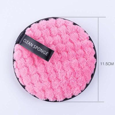 China Large Size Reusable Solid Color Microfiber Face Makeup Remover Soft Pads Makeup Remover Pads Pink for sale